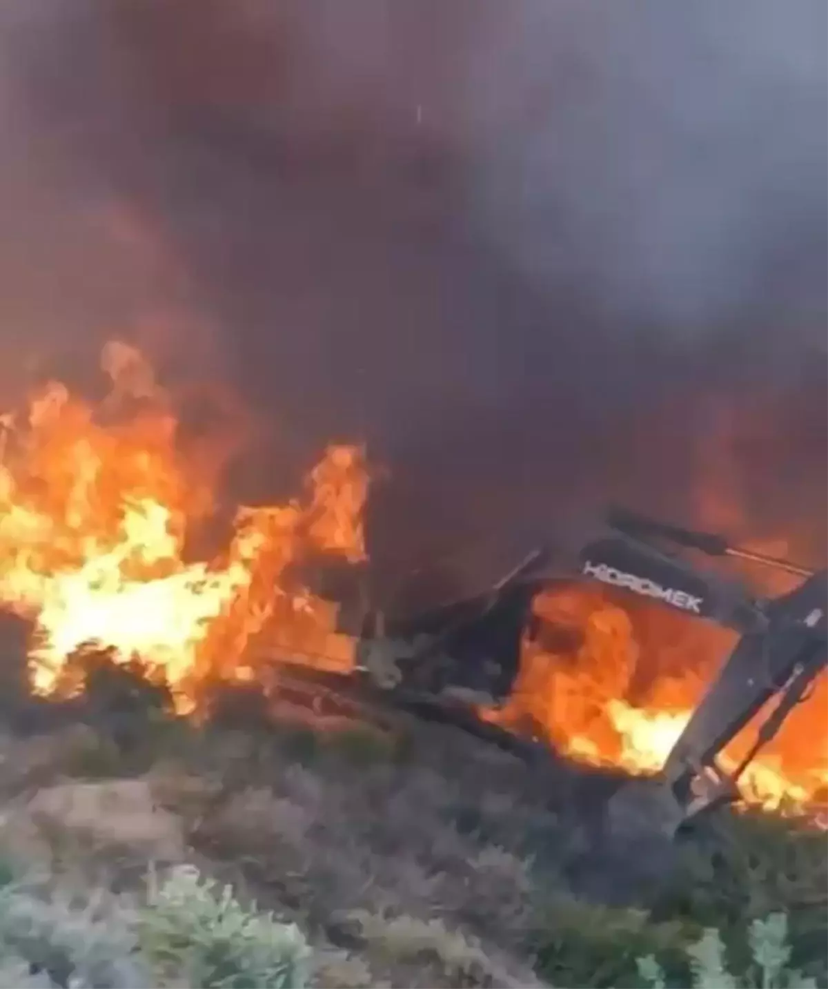 Hatay'daki Orman Yangınında Panik Anları