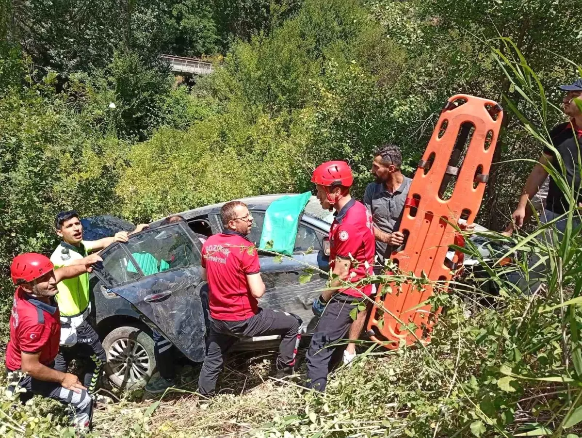 Bilecik'te Şarampole Devrilen Otomobilde 3 Yaralı