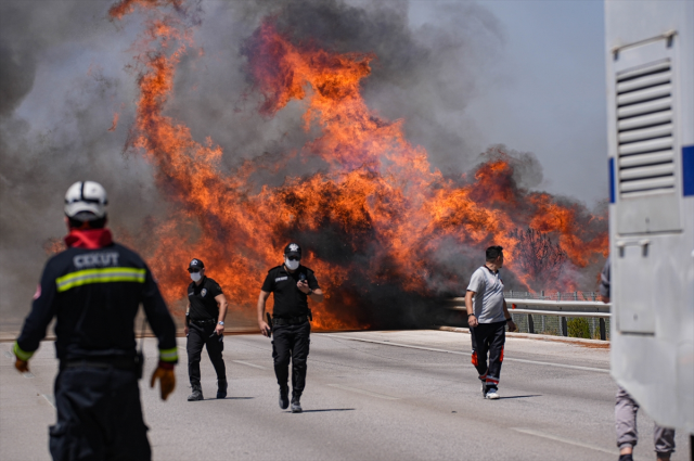 Disaster is happening in Çeşme! People fleeing from the fire are being evacuated by boats