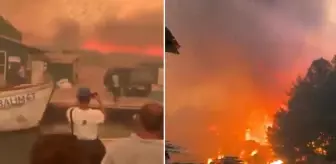 Çeşme felaketi yaşıyor! Yangından kaçan insanlar teknelerle tahliye ediliyor