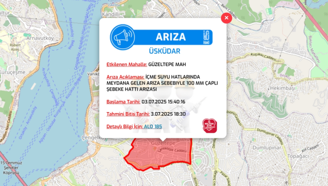 İstanbul ÜSKÜDAR su kesintisi! 3-4 Temmuz İSKİ Üsküdar su kesintisi ne zaman bitecek, sular ne zaman gelecek?