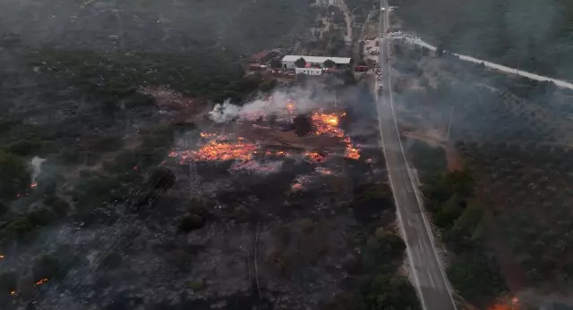 The fire in Çeşme is growing! The highway is closed, residential areas are being evacuated