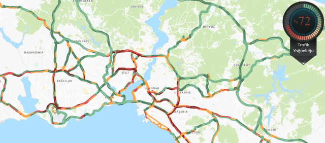 Trafik durumu haritası (CANLI) 3 Temmuz İstanbul'da trafik yoğunluğu yüzde kaç?
