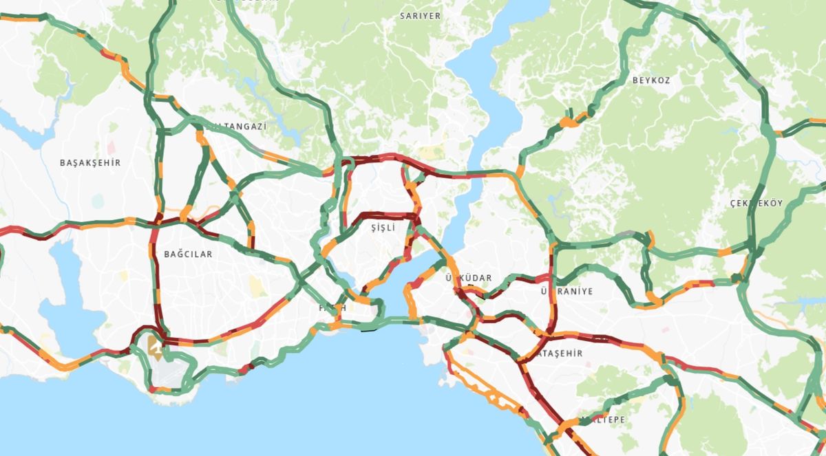 Trafik durumu haritası (CANLI) 3 Temmuz İstanbul'da trafik yoğunluğu yüzde kaç?