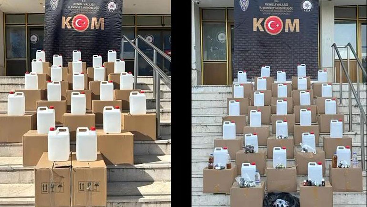 Denizli ve İzmir'de Kaçak Alkol Operasyonu: 8.8 Ton Sahte Alkol Yakalandı