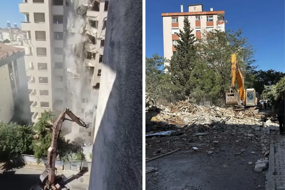 Maltepe'de yıkım sırasında 11 katlı bina çöktü