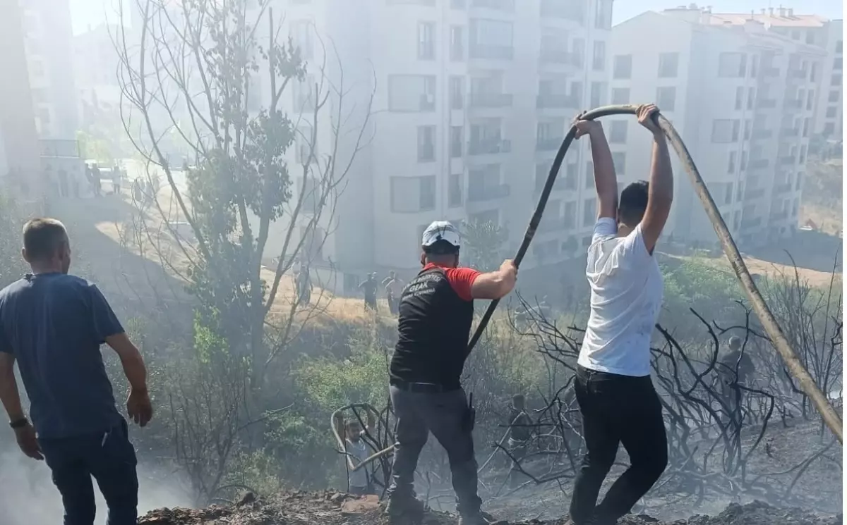 Gebze'de Otluk Alanda Çıkan Yangın Depoya Sıçradı
