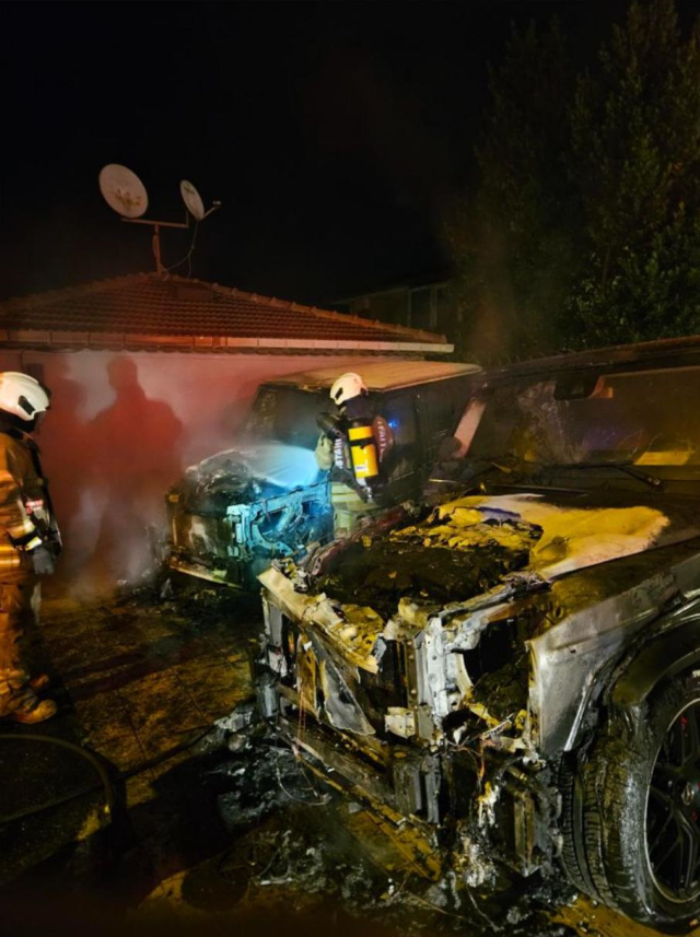 SUVs Burning Fiercely in Sarıyer