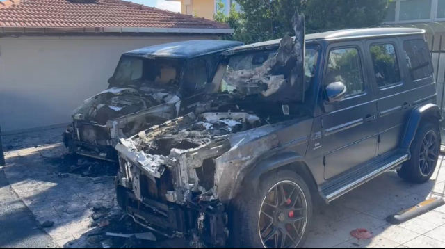 SUVs Burning Fiercely in Sarıyer