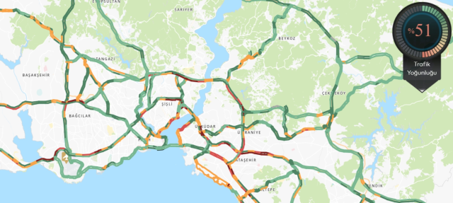 Trafik durumu haritası (CANLI) 5 Temmuz İstanbul'da trafik yoğunluğu yüzde kaç?