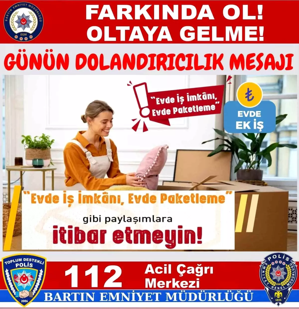 Bartın Emniyetinden Dolandırıcılığa Karşı Uyarı