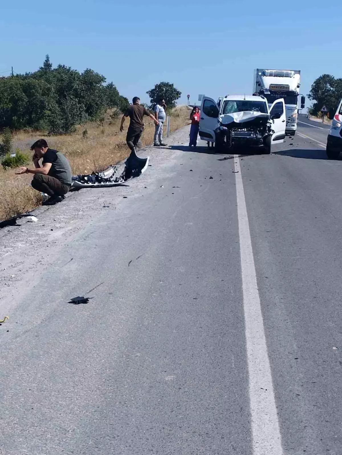 Balya'da İneğe Çarpan Otomobilde Büyük Hasar