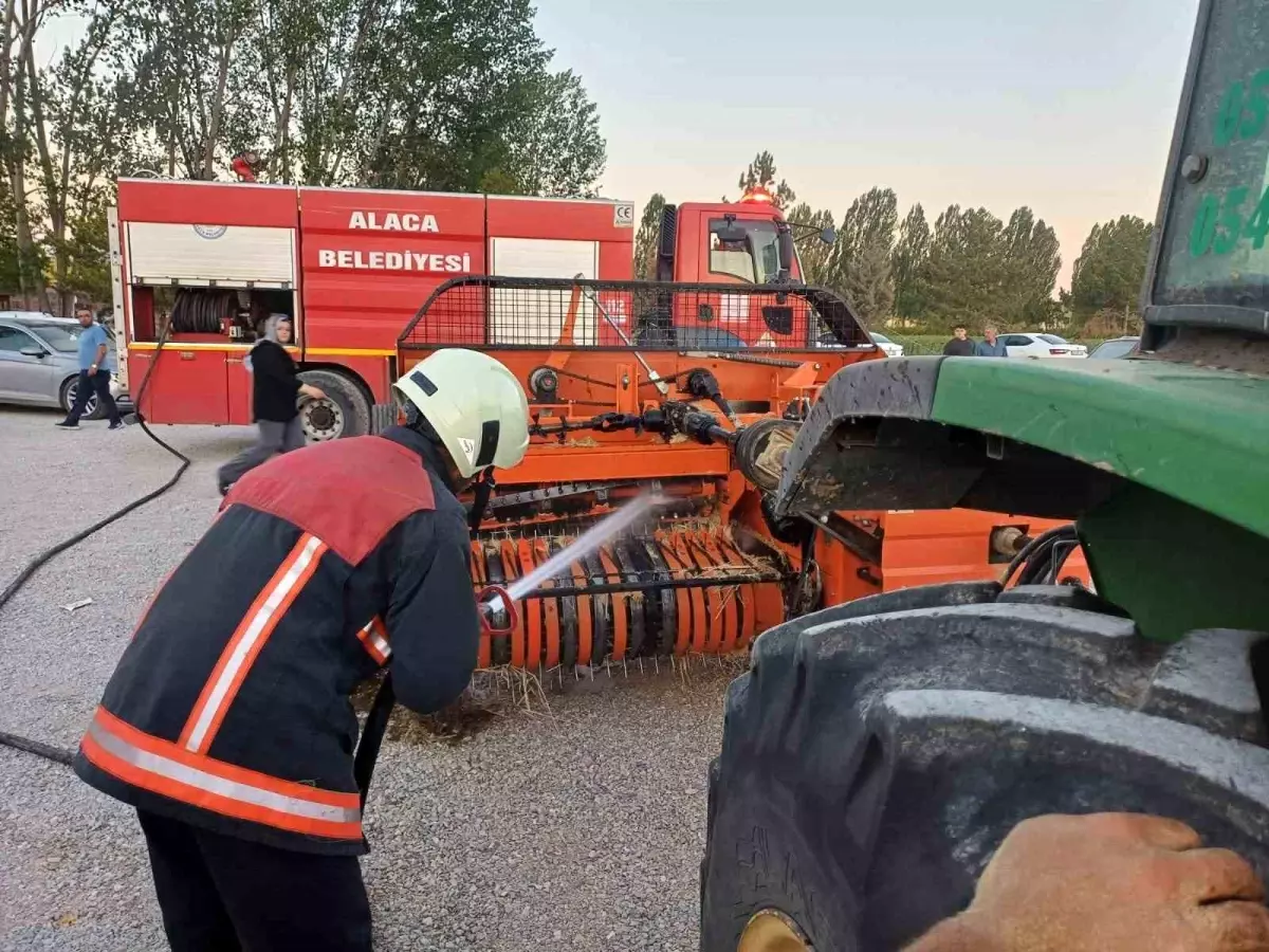 Çorum'da Balya Makinesi Yangını Kontrol Altına Alındı