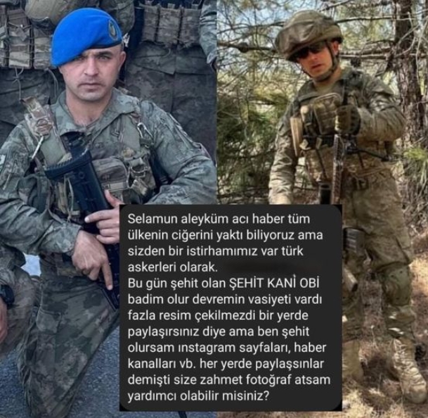 Şehit Kani Obi vasiyeti ne? Şehit Kani Obi vasiyeti ne?