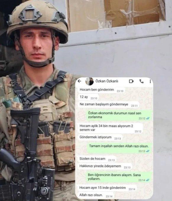 It has been revealed that martyr Özkan Özkanlı was giving scholarships to orphan students