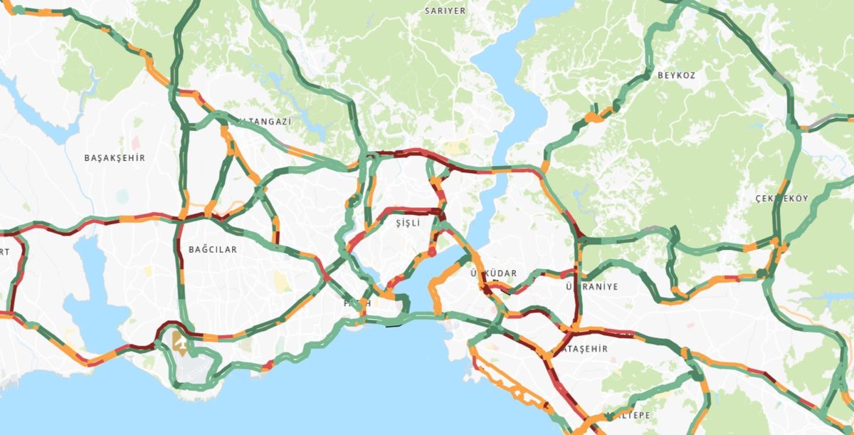 Trafik durumu haritası (CANLI) 7-8 Temmuz İstanbul'da trafik yoğunluğu yüzde kaç?