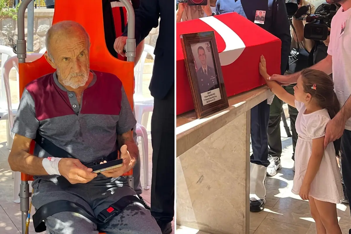 Şehit cenazesinde yürek burkan anlar! Biri babasına biri evladına veda etti