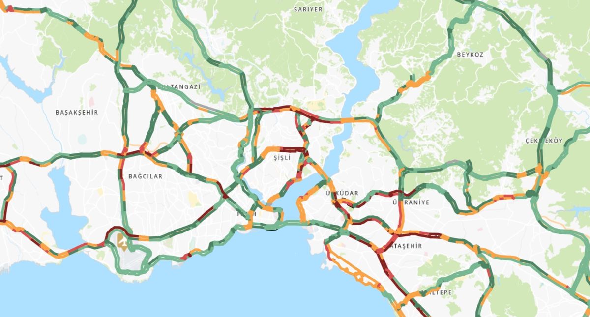 Trafik durumu haritası (CANLI) 8 Temmuz İstanbul'da trafik yoğunluğu yüzde kaç?