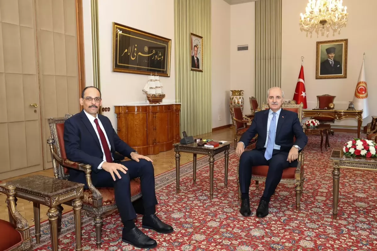 TBMM Başkanı Numan Kurtulmuş, MİT Başkanı İbrahim Kalın'ı kabul etti