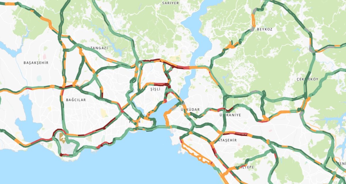 Trafik durumu haritası (CANLI) 9 Temmuz İstanbul'da trafik yoğunluğu yüzde kaç?