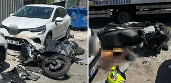 Kan donduran kaza! Motosikletlinin ayağı koptu