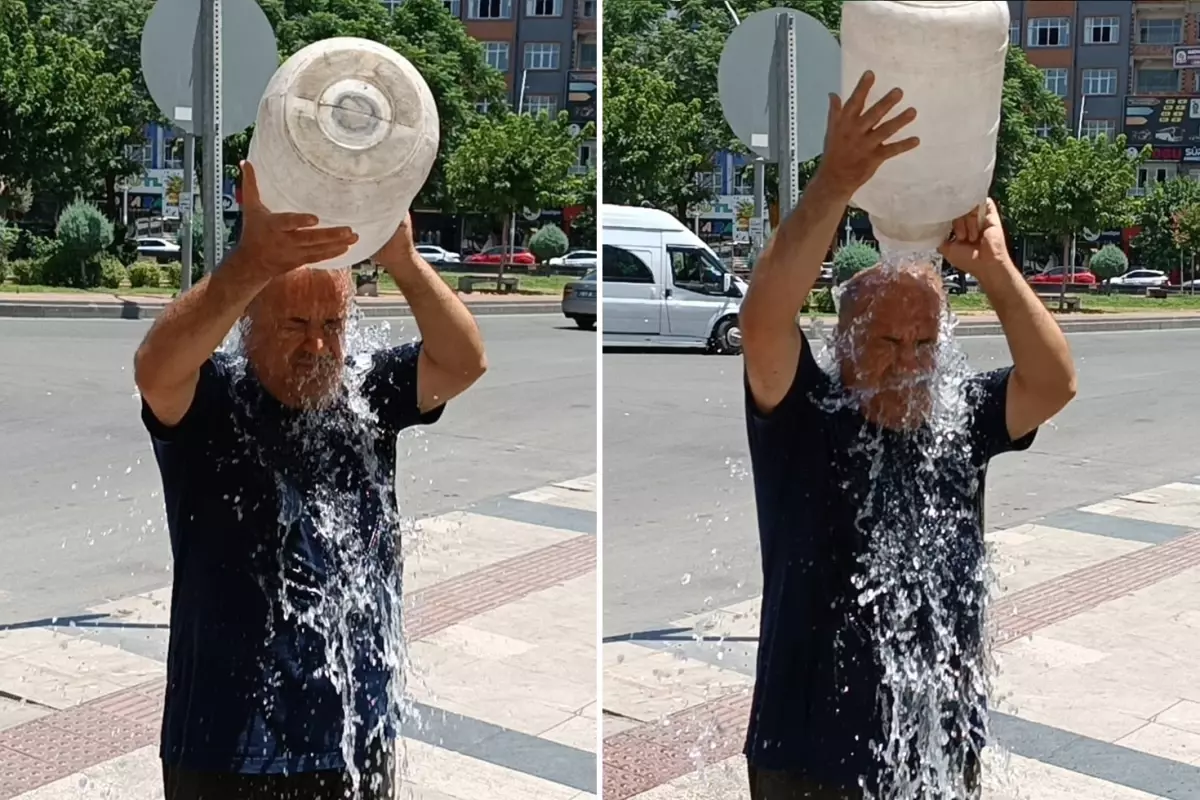 Hava sıcaklığının 45 dereceyi bulduğu kentte vatandaşlar böyle serinledi
