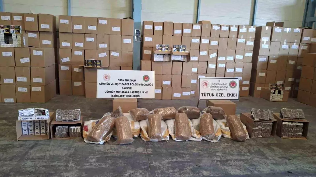 Kayseri'de Kaçak Tütün Operasyonu: 161 Kilo Tütün ve 3 Milyon Makaron Ele Geçirildi