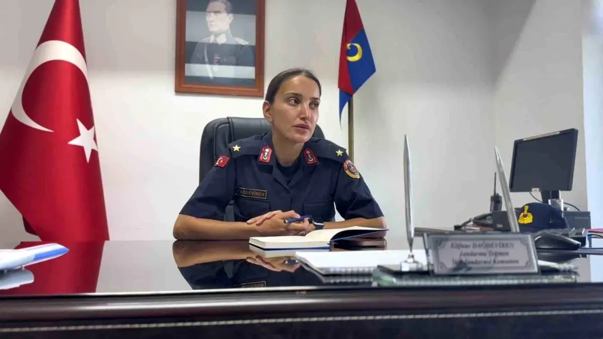 Tekirdağ'ın İlk Kadın İlçe Jandarma Komutanı Elifnur Dağdeviren Göreve Başladı