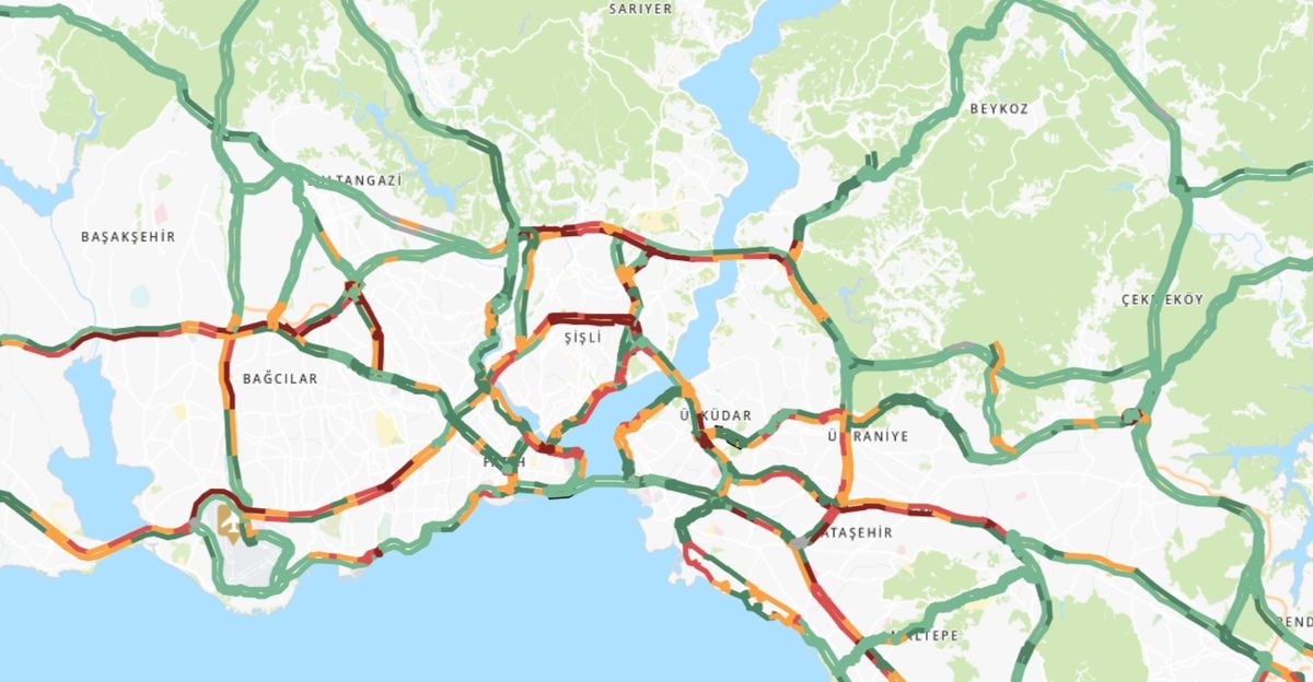 Trafik durumu haritası (CANLI) 10 Temmuz İstanbul'da trafik yoğunluğu yüzde kaç?
