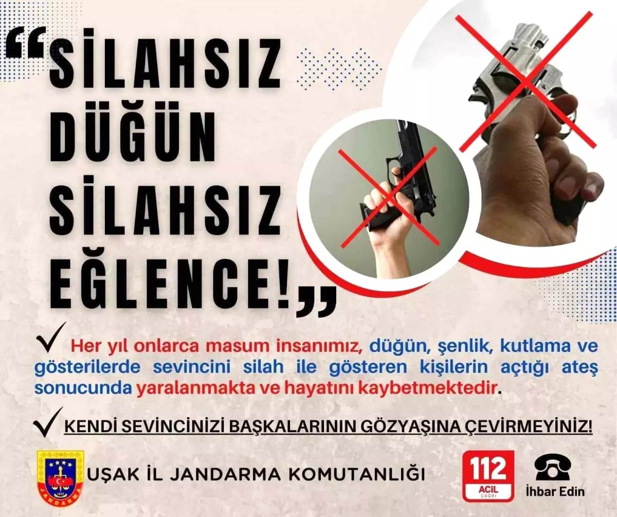 Uşak Jandarma'dan Silahsız Düğün Çağrısı