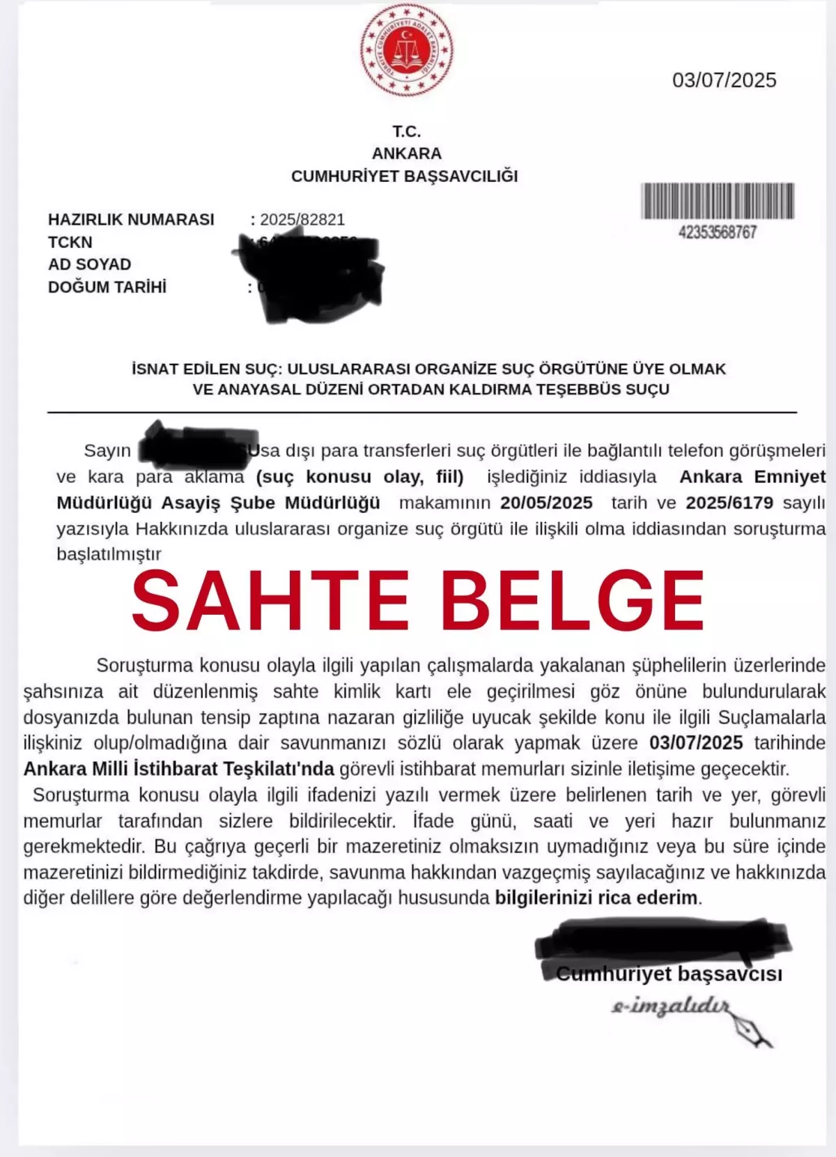 Ankara'dan Dolandırıcılık Uyarısı: Sahte Belgelerle Saldırılıyor!