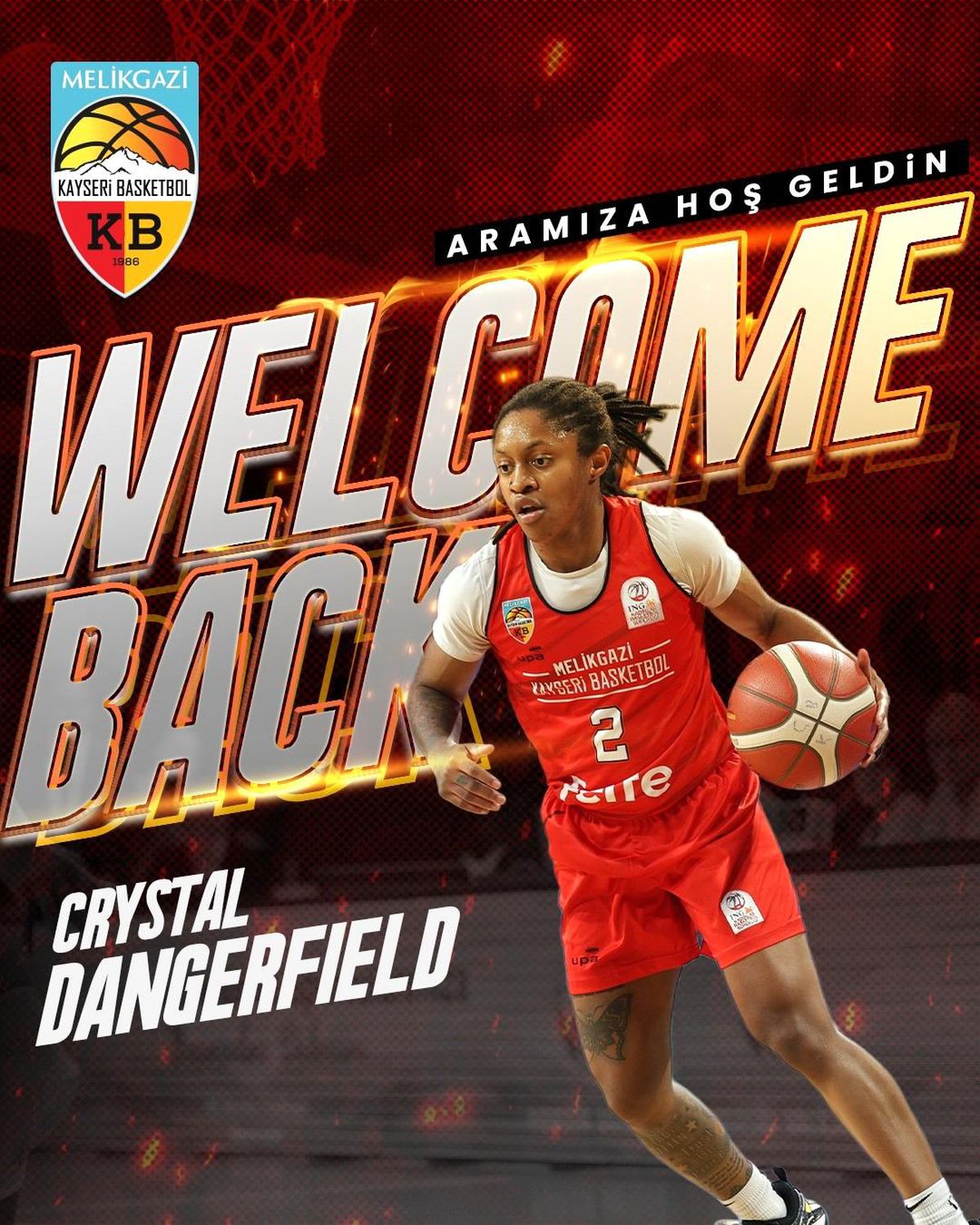 Melikgazi Kayseri Basketbol, Crystal Dangerfield ile Sözleşme Yeniledi