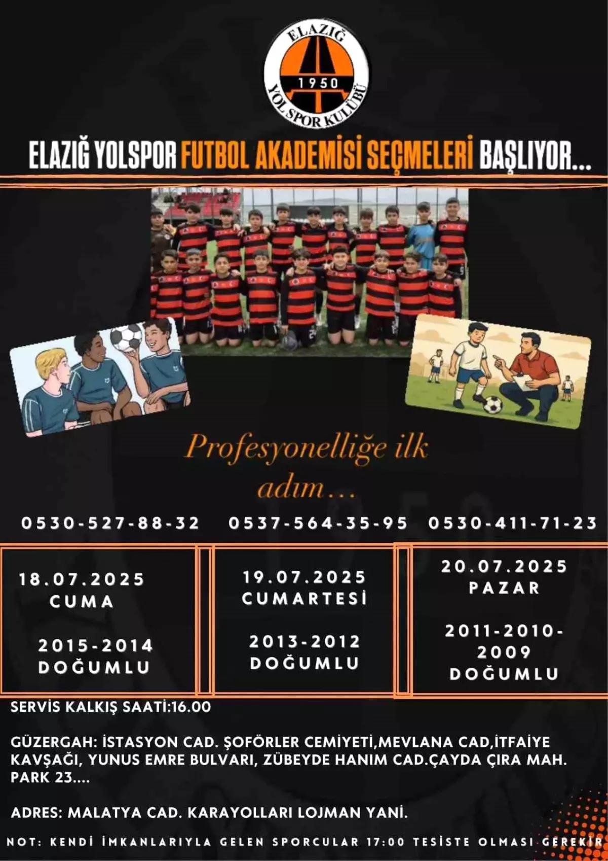 Elazığ Yolspor'dan Geleceğin Yıldızlarına Seçme
