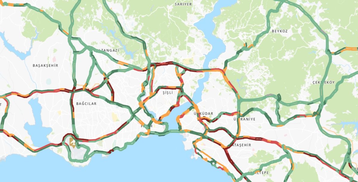 Trafik durumu haritası (CANLI) 11 Temmuz İstanbul'da trafik yoğunluğu yüzde kaç?