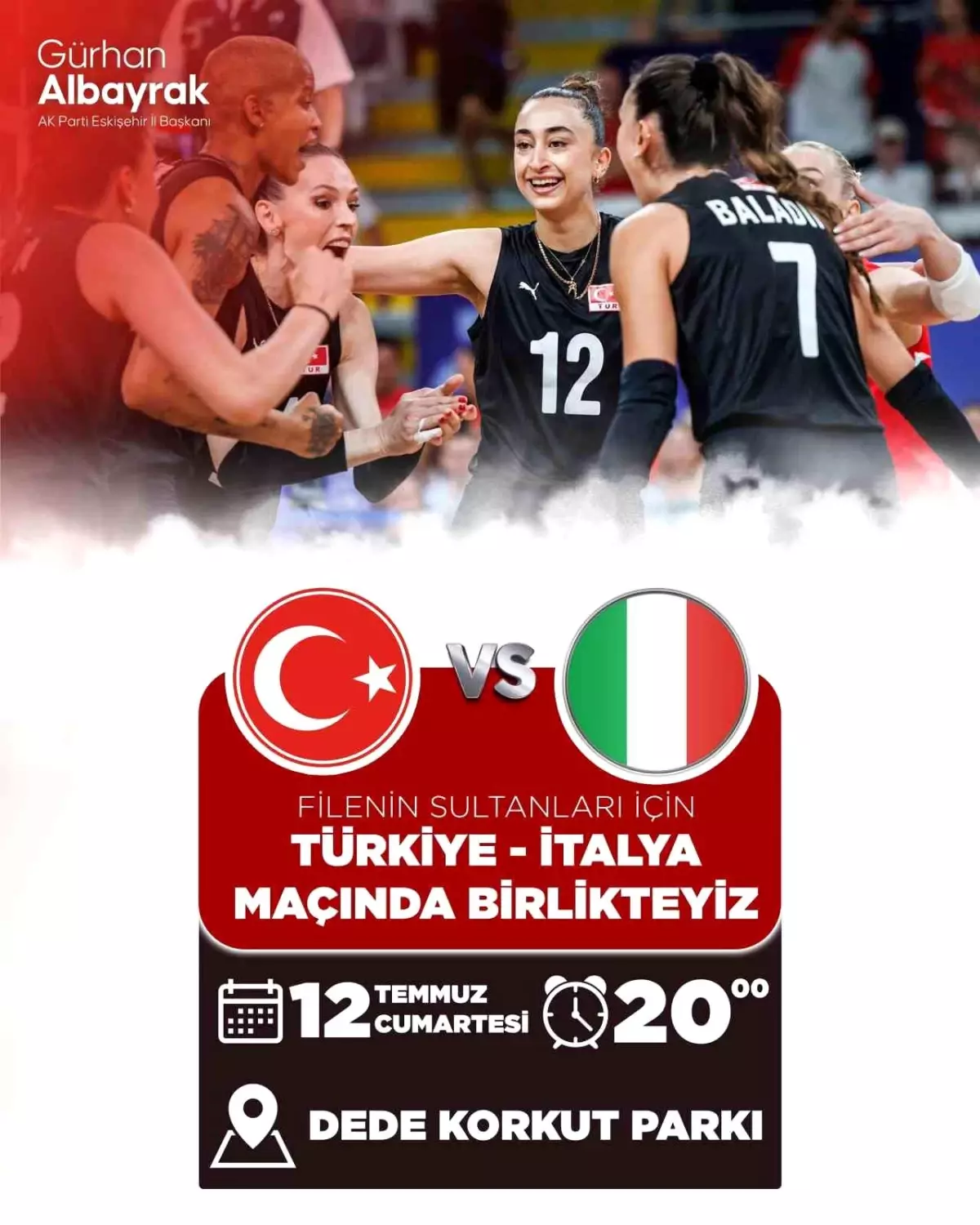 Eskişehir'de A Milli Kadın Voleybol Takımı için Dev Ekran Kurulacak