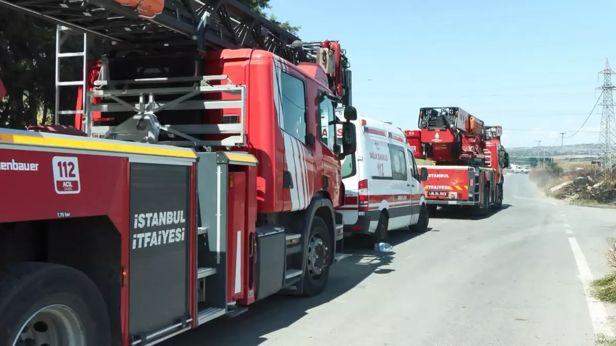 Büyükçekmece'de Buğday Tarlasındaki Yangın
