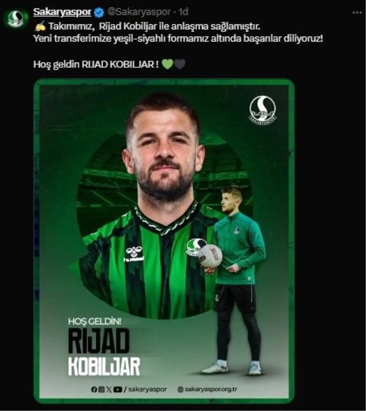 Sakaryaspor, Rijad Kobiljar'ı Transfer Etti