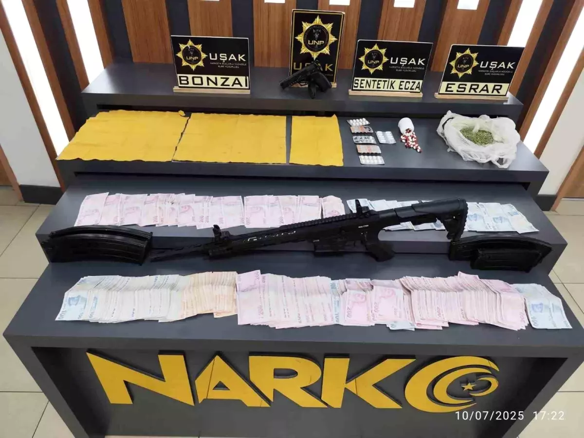 Uşak'ta İki Ayrı Operasyonda Uyuşturucu ve Silah Ele Geçirildi
