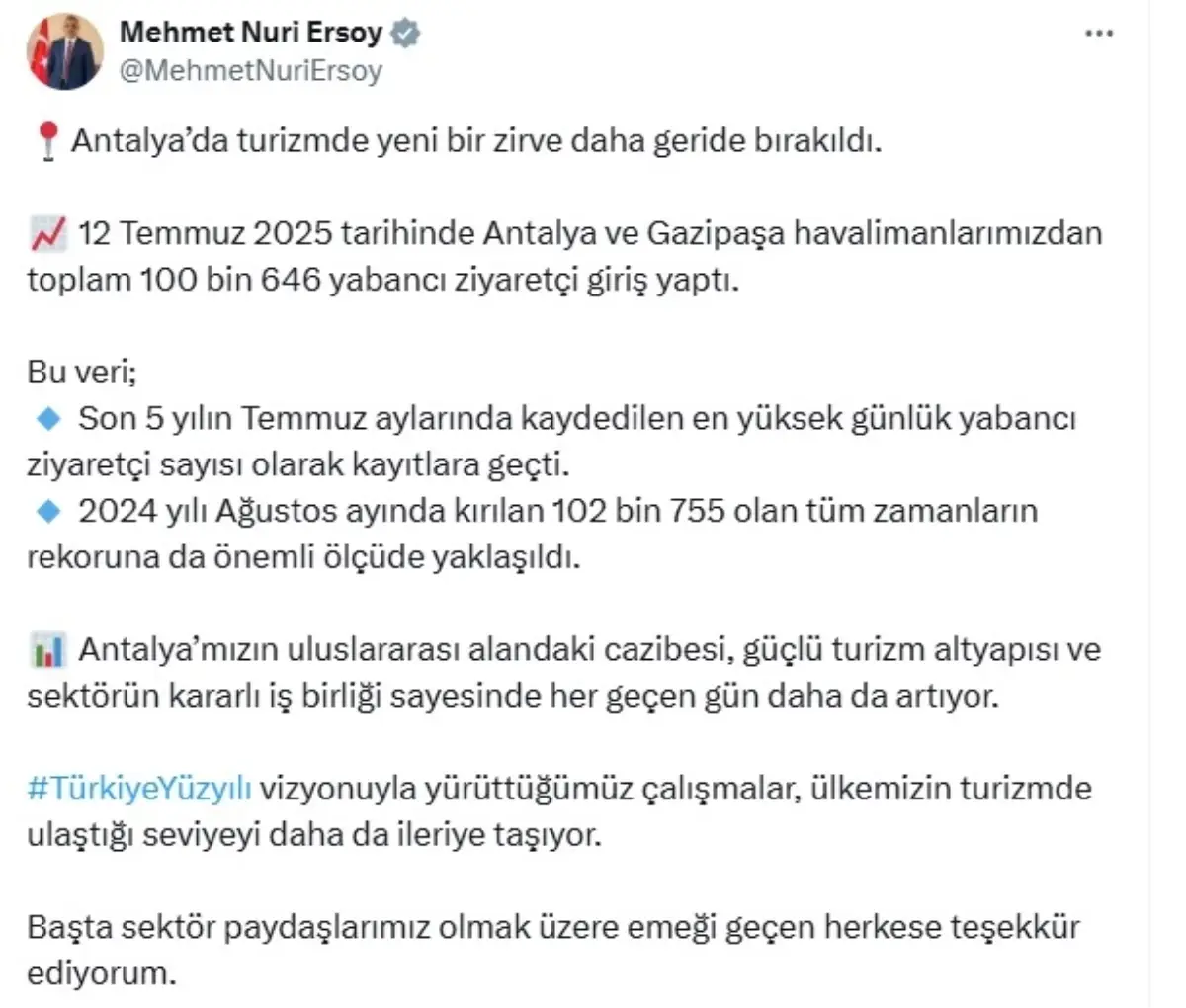 Antalya, 100 Bin Yabancı Turisti Ağırladı