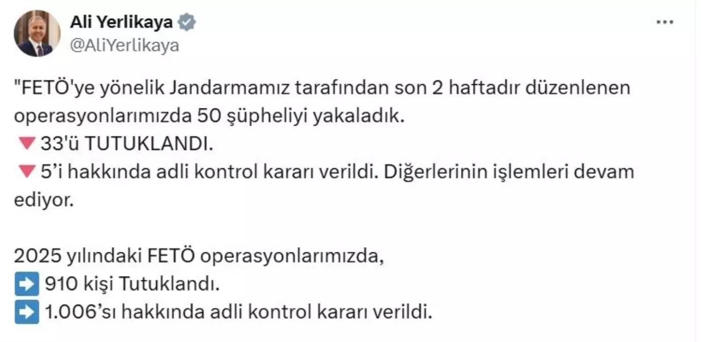 FETÖ Operasyonlarında 50 Şüpheli Yakalandı