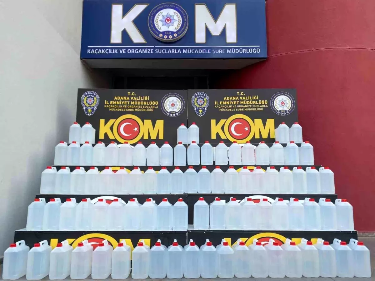 Adana'da Kaçak Alkol Operasyonu: 800 Litre Etil Alkol Ele Geçirildi