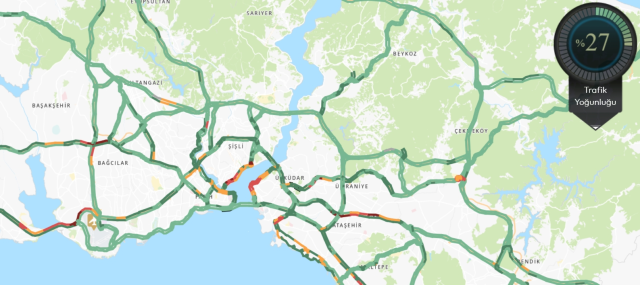 Trafik durumu haritası (CANLI) 14 Temmuz İstanbul'da trafik yoğunluğu yüzde kaç?