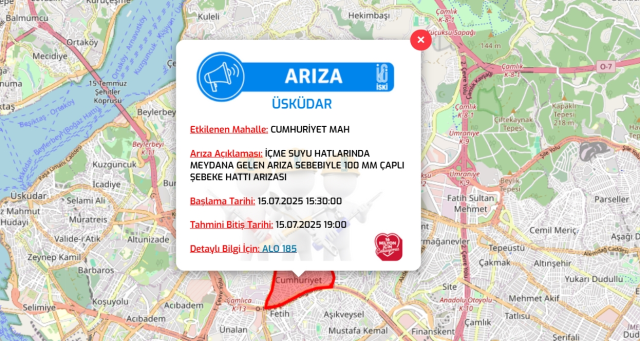 İstanbul ÜSKÜDAR su kesintisi! 15-16 Temmuz İSKİ Üsküdar su kesintisi ne zaman bitecek, sular ne zaman gelecek?