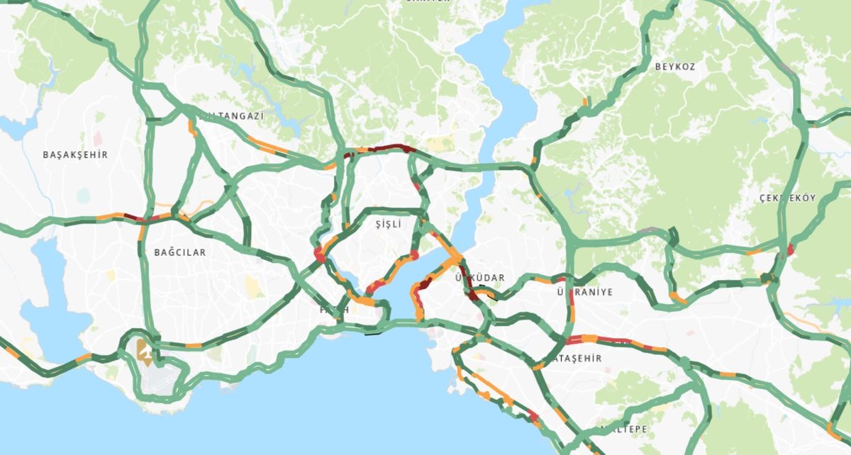 Trafik durumu haritası (CANLI) 15 Temmuz İstanbul'da trafik yoğunluğu yüzde kaç?