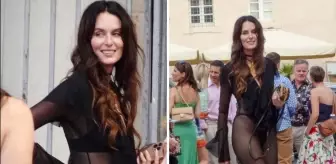 Ünlü modelden görülmemiş düğün kıyafeti! Kimse geline bakmadı