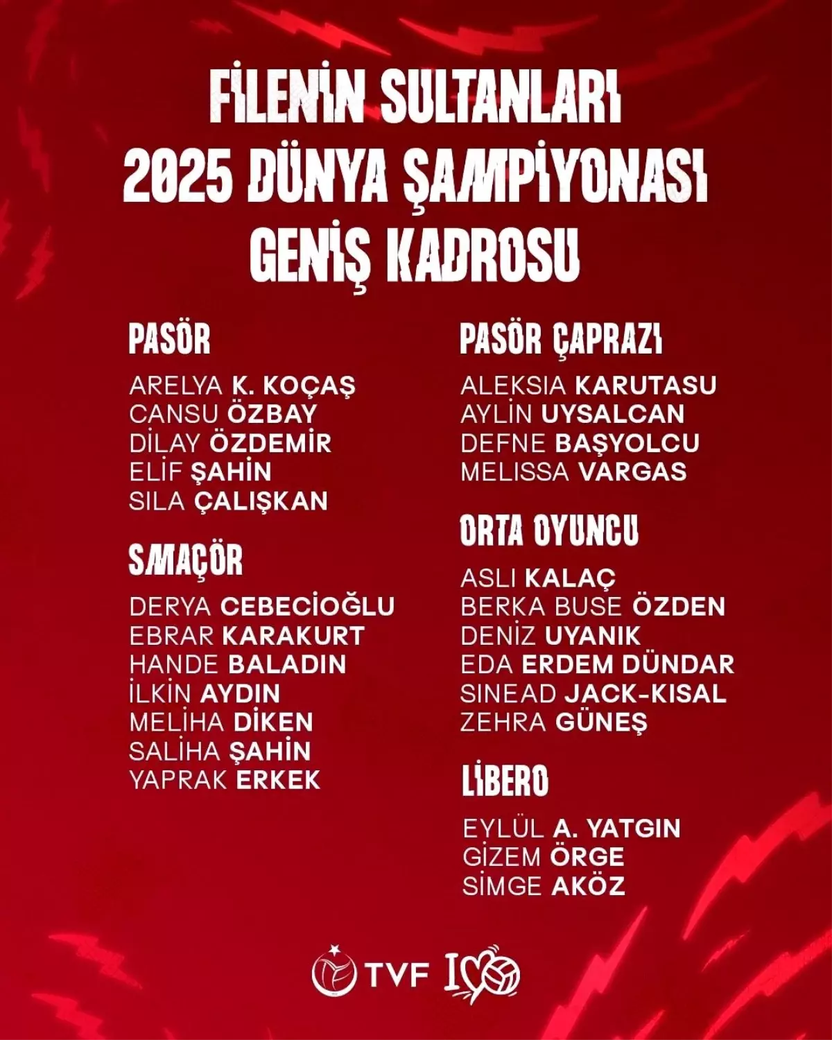 A Milli Kadın Voleybol Takımı'nın Kadrosu Açıklandı