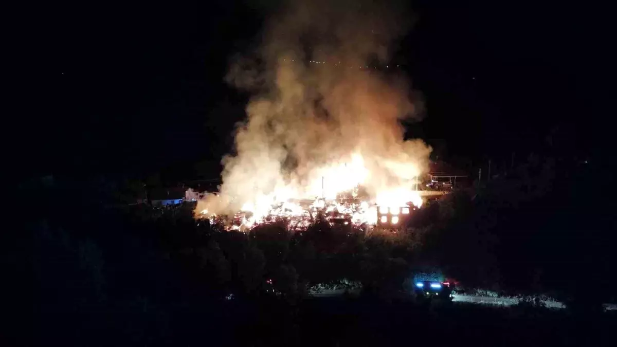 Bolu'da Gece Saatlerinde Yangın: 12 Yapı Alevlere Teslim Oldu