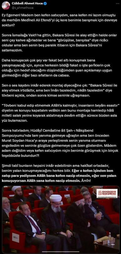 The debate between Cübbeli Ahmet and Egemen Bağış is escalating