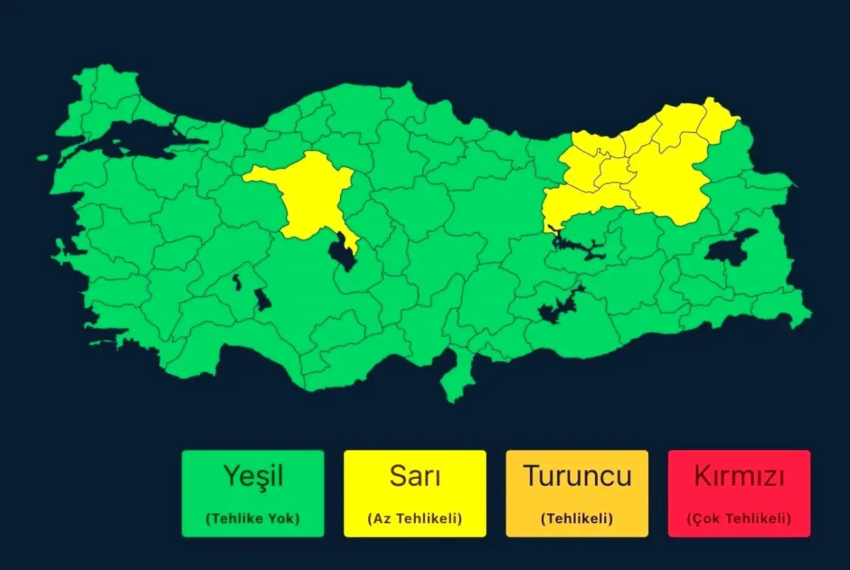 İçişleri Bakanlığı'ndan Gök Gürültülü Sağanak Yağış Uyarısı