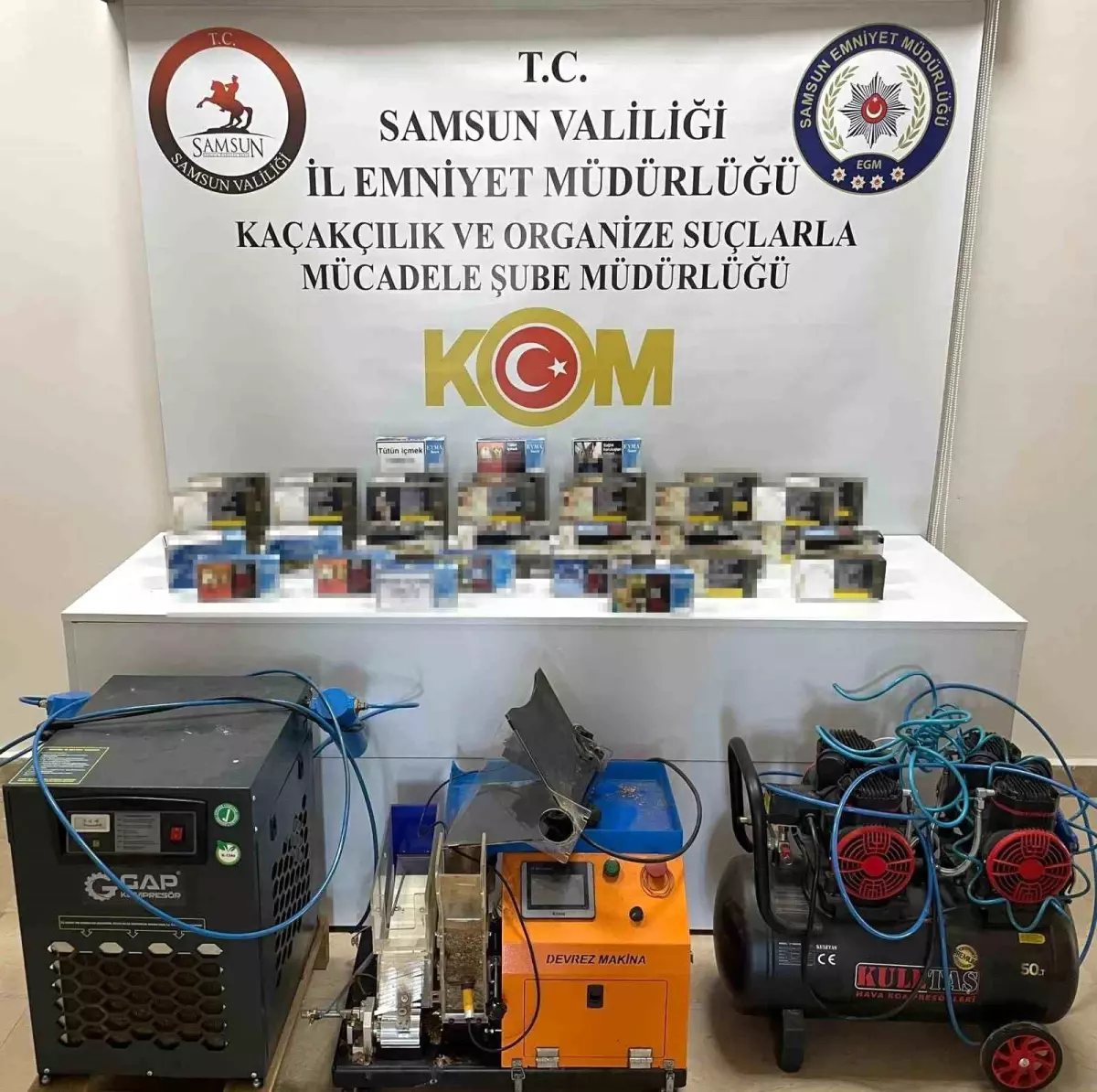 Samsun'da Kaçak Sigara ve Makaron Operasyonu